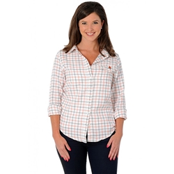 BOYFRIEND PLAID BUTTON-UP SHIRT