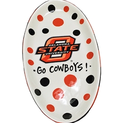 OSU POLKA DOT OVAL TRAY