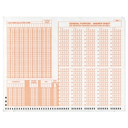 SCANTRON ANSWER SHEET - ORANGE, SINGLE