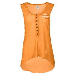 ORANGE BUTTON UP MUSCLE TANK