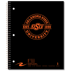 CIRCLE OKSTATE 1890 - 1 SUBJECT SPIRAL NOTEBOOK