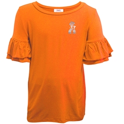 GIRLS RUFFLE SLEEVE SHORT SLEEVE TOP