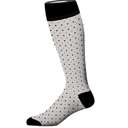 ORG/BLK MULTI SMALL DOT SOCK