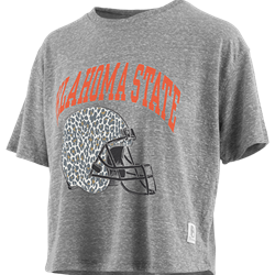 GREY CROP WITH CHEETAH HELMET