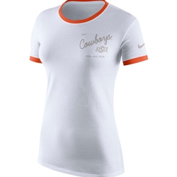 NIKE WHITE WITH ORANGE RINGER TEE