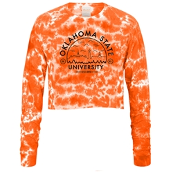 USCAPE ORANGE TYE DYE LONG SLEEVE VOYAGER CROP