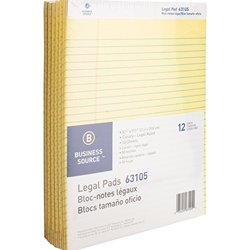 LEGAL PAD - YELLOW, 12 PACK