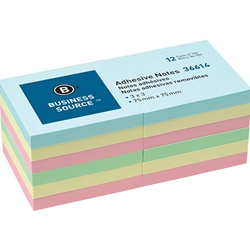 ADHESIVE NOTES - 3x3, PASTEL, 12 PACK