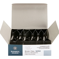 BINDER CLIPS - 2 INCH, BOX OF 12