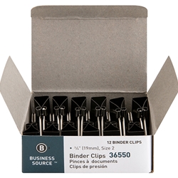 BINDER CLIPS - .75 INCH, BOX OF 12