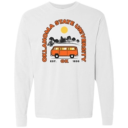 USCAPE WHITE LONG SLEEVE OKLAHOMA STATE UNIVERSITY BUS TEE