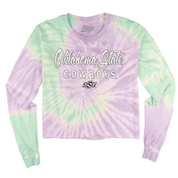 LAVENDER/MINT CROPPED LONG SLEEVE TEE
