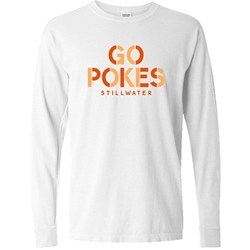 COMFOR COLOR LONG SLEEVE WHITE TEE GO POKES