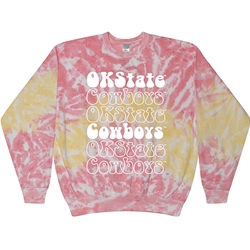 OKSTATE PASTEL TIE DYE CREW SWEATSHIRT