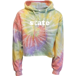STATE TIE DYED CROPPED HOODIE