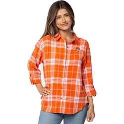 ORANGE & WHITE PLAID 3/4 SLEEVE