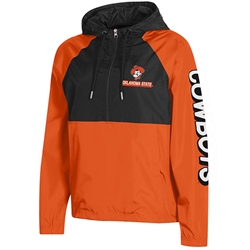 ORANGE/BLACK PACKABLE HOODED JACKET