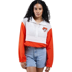ORANGE/WHITE 1/2 ZIP TRACK JACKET