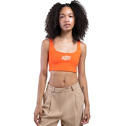 ORANGE SCOOP NECK CROP TOP BRAND