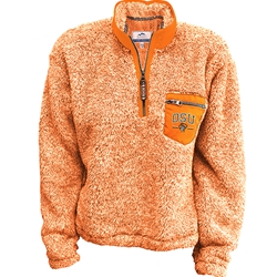 ORANGE FLECKED SHERPA 1/4 ZIP