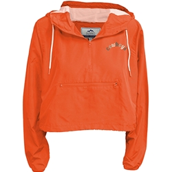 ORANGE PACKABLE CROPPED RAIN JACKET