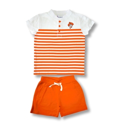 INFANT GRADIENT STRIPE SHORT SET