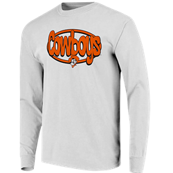 WHITE LONG SLEEVEE COMFORT COLOR TEE COWBOYS