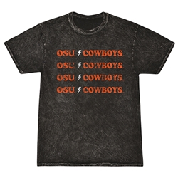 BLACK MINERAL WASH TEE OSU COWBOYS