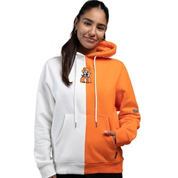 ORANGE/WHITE COLORBLOCKED HOODIE