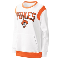 WHITE/ORANGE POCKET SWEATSHIRT