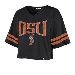 '47 BLACK BATTING PETE SPORTY CROP TEE