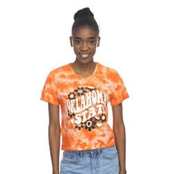 ORANGE CLOUD DYED TEE FLORAL