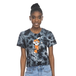 BLACK TIE DYED CROP TEE BATTING PETE