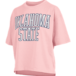 OKLAHOMA STATE PINK WAIST LENGTH TEE