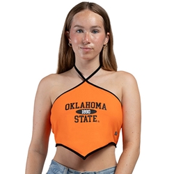 OKLAHOMA STATE 1890 TIE HALTER TOP