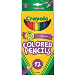 CRAYOLA LONG COLORED PENCIL 12CT