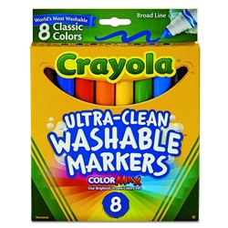 CRAYOLA WASHABLE MARKERS 8CT