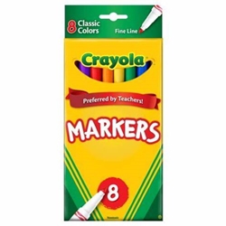 CRAYOLA MARKERS FINE 8CT