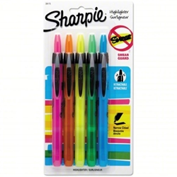 SHARPIE RETRACTABLE HIGHLIGHTER MULTICOLORED 5CT