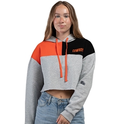 COWBOYS COLORBLOCKED CROP HOODIE