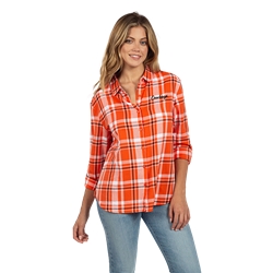 COWBOYS SCRIPT BOYFRIEND PLAID BUTTON UP