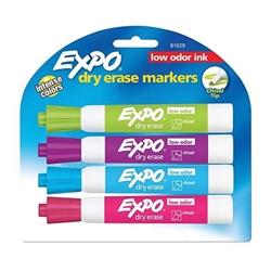 EXPO DRY ERASE MARKERS MULTI COLORED 4CT