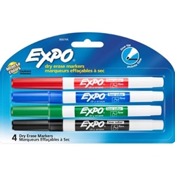 EXPO DRY ERASE MAKERER FINE ASSORTED DARK COLORS 4CT