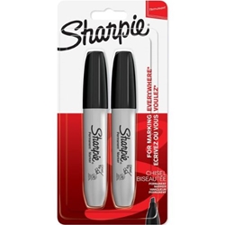 SHARPIE CHISEL TIP BLACK 2CT