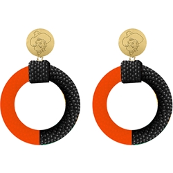 EMERSON STREET ORANGE & BLACK BEADED HOOP