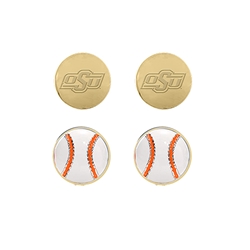 EMERSON STREET GOLD BASEBALL BRAND STUD