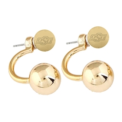 GOLD OSU BRAND BALL EARRINGS