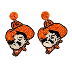 FAN GLAM BEADED PETE EARRINGS