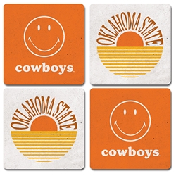 SMILEY/OKSTATE SUN 4 PACK COASTERS