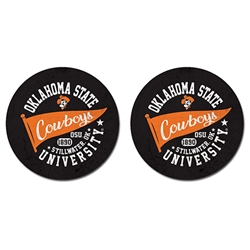 OKSTATE PENNANT 2 PACK CAR COASTERS